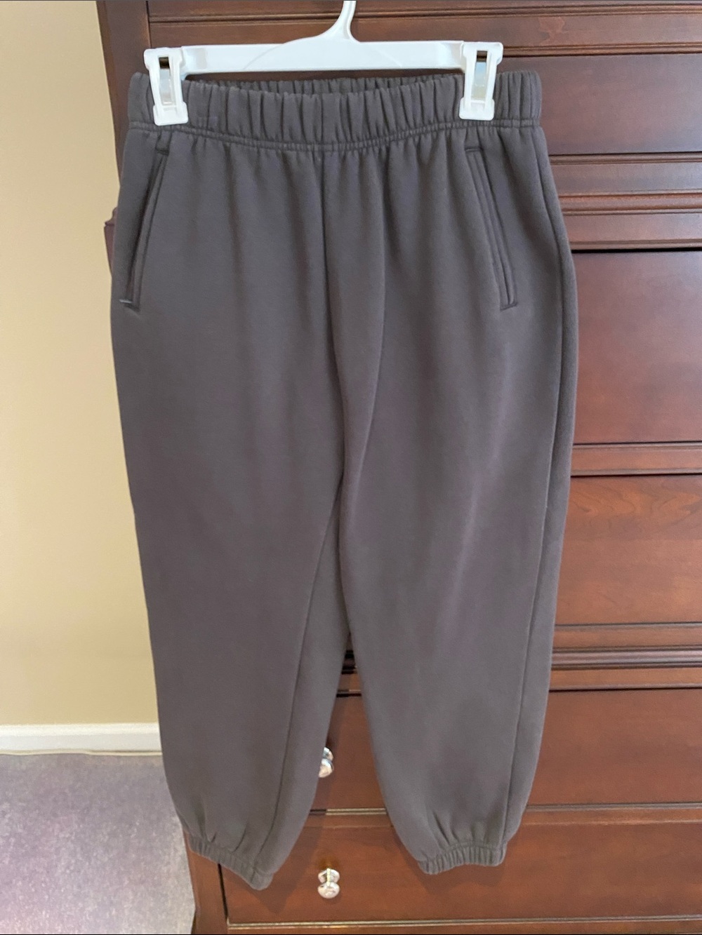 Men's Gray Fleece Jogger Pants - Elastic Waist & Ankles